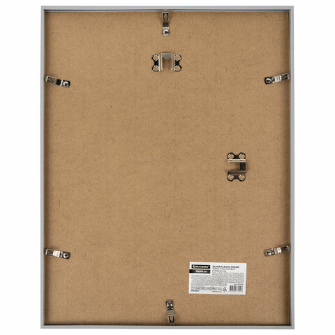 Рамка 30х40 см небьющаяся, багет 12 мм, пластик, BRAUBERG "Original", серебристая, 391232 - фото 2