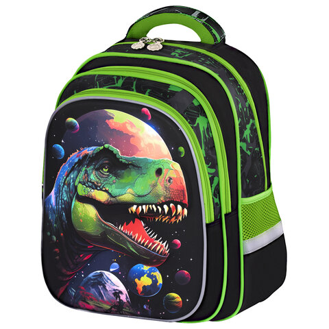 Рюкзак BRAUBERG KIDS FLOSSY, 2 отделения, 3 кармана, "Galaxy Dino", 3D-панель, 40х28х18 см, 273182 - фото 1