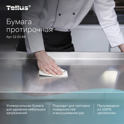 Бумага протирочная Торк/Tellus M2 1 сл. ЦВ 6рул/кор,базовая,белая 120166 - фото 11