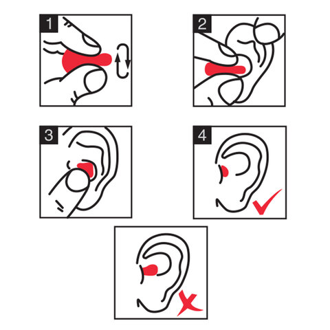 Беруши одноразовые пенополиуретановые без шнурка, 1 пара в пакете, SNR 43 дБ, RABBITEX (РАББИТЕКС), 671312 - фото 8