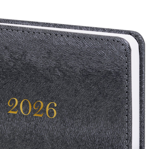 Ежедневник датированный 2026 А5 138х213 мм, BRAUBERG "Elegant", под кожу, застежка, черный, 117368 - фото 3