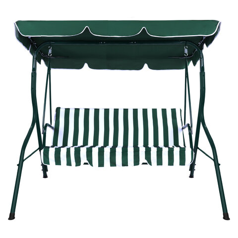 Качели садовые NOSTRESS (НОСТРЕСС) COMFORT SC-003, 3 места, Ш170хГ110хВ153 см, мягкое сиденье, зеленый/белый, 680051 - фото 3