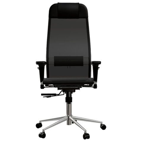 Кресло МЕТТА "ErgoLife" 10 B1-104D, хром, синхромеханизм, 2D-подлокотники, прочная сетка, черное - фото 4