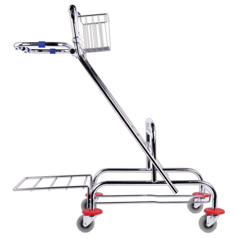 Тележка уборочная BRABIX, 2-съемных ведра по 15 л, отжим, корзина, держатель для мусорного мешка с поддерживающей платформой, 601500 - фото 8