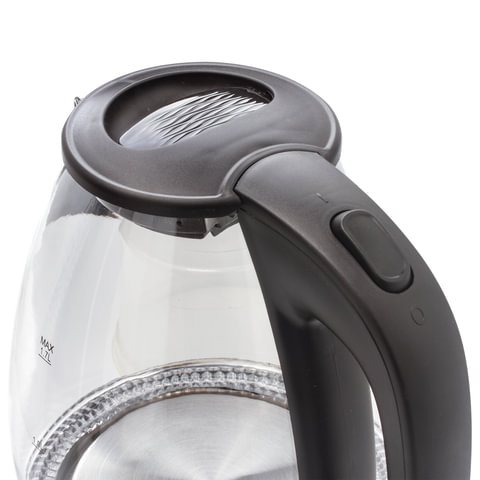 Чайник SONNEN KT-1786, 1,7 л, 2200 Вт, закрытый нагревательный элемент, стекло, 453422 - фото 5