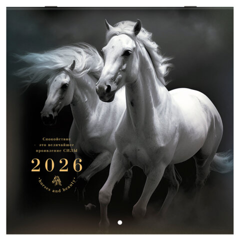 Календарь настенный перекидной 2026 г., BRAUBERG, 12 листов, 28,5х28,5 см, "Символ года", 116928 - фото 1