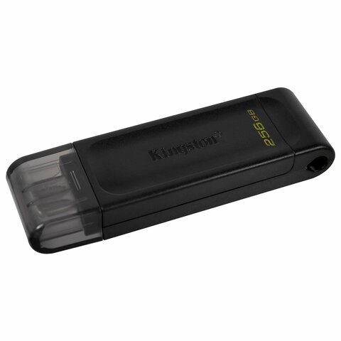 Флеш-диск 256 GB KINGSTON DataTraveler 70, разъем Type-C 3.2, черный, DT70/256GB - фото 3
