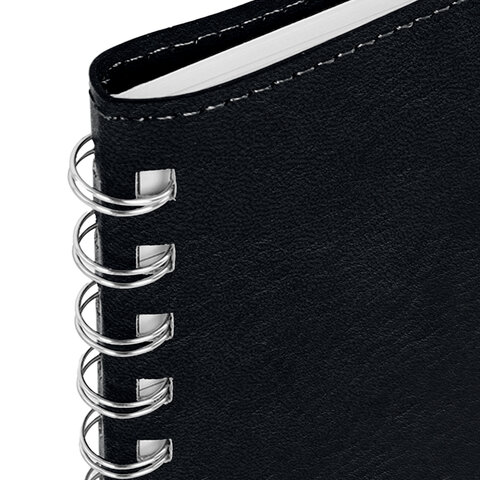 Бизнес-тетрадь на гребне А5 148x218 мм, BRAUBERG "Office PRO", под кожу, клетка, 80 л., чёрная, 111046 - фото 9