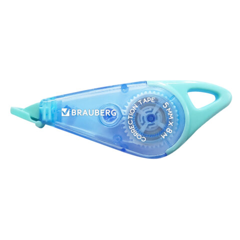 Корректирующая лента BRAUBERG "TRIOS", 5 мм х 8 м, корпус мятно-голубой с подвесом, блистер, 273023 - фото 1