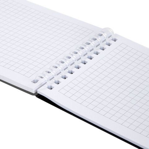 Блокнот МАЛЫЙ ФОРМАТ А6, 60 л., силиконовый гребень, обложка пластик, клетка, BRAUBERG, серый, 117566 - фото 8