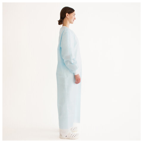 Халат хирургический стерильный 140 см, 52-54 р., манжета, спанбонд 25 г/м2, ГЕКСА, голубой - фото 12