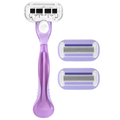 Бритвенный станок многоразовый женский, 4 лезвия, 2 кассеты, плавающая головка, X-ONE (ИКС-УАН), 700018 - фото 2