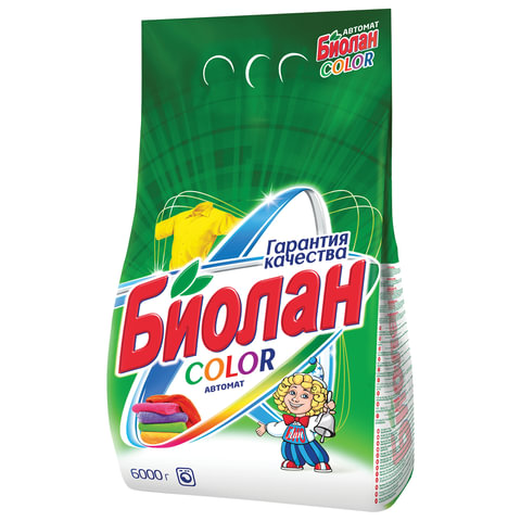 Стиральный порошок-автомат 6 кг, БИОЛАН Color (Нэфис Косметикс), 714-4, 108-4 - фото 1