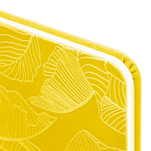 Еженедельник датированный 2026 МАЛЫЙ ФОРМАТ 95х155 мм, А6, BRAUBERG "Foliage", под кожу, желтый, 117200 - фото 4