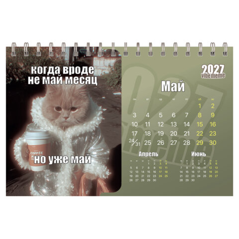 Календарь-домик настольный на гребне, 2027 г., BRAUBERG, 160х110 мм, 6 листов, "Vibe meme", 118451 - фото 7
