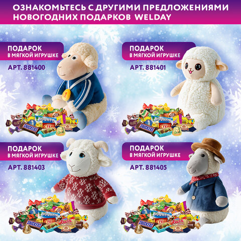 Подарок новогодний "ЛЁТЧИК", "Мягкая игрушка-символ 2027 года", НАБОР конфет 800 г, WELDAY (ВЭЛДЭЙ), 881404 - фото 10