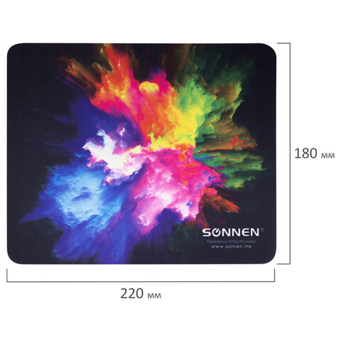 Коврик для мыши SONNEN "EXPLOSIVE", резина + ткань, 220х180х3 мм, 513291 - фото 5