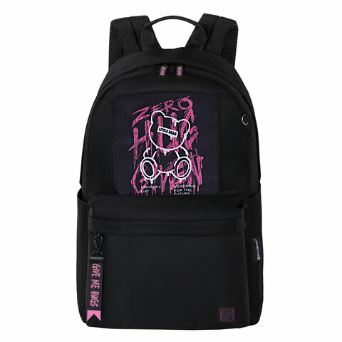 Рюкзак BRAUBERG FASHION CITY универсальный, карман-антивор, Hug me, черный, 44х31х16 см, 272570 - фото 2