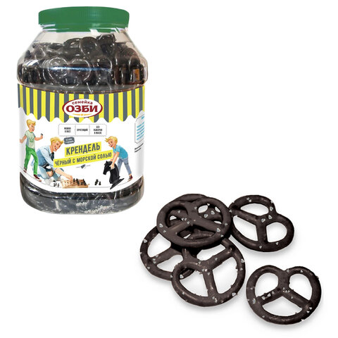 Крендель чёрный СЕМЕЙКА ОЗБИ с морской солью, 460 г, 1478 - фото 1
