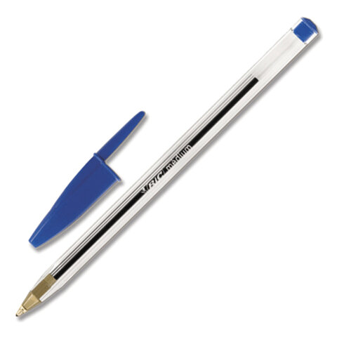 Ручки шариковые BIC "Cristal Original", НАБОР 4 шт., СИНИЕ, узел 1 мм, линия 0,32 мм, пакет, 8308601 - фото 2