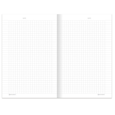 Блокнот А5 134х206 мм, 80 л., твёрдый, клетка, BRAUBERG "Minimal", черный, 116436 - фото 5