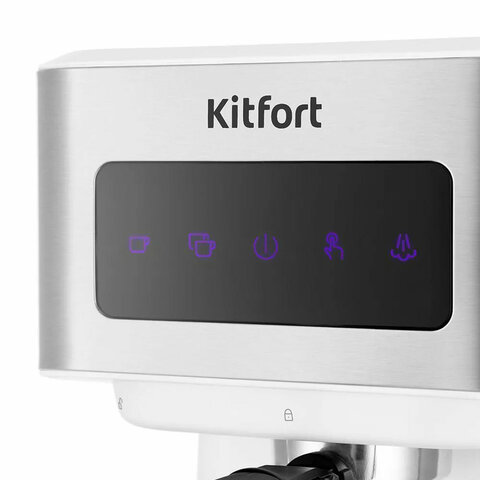 Кофеварка рожковая KITFORT КТ-7139, 1050 Вт, объем 1,5 л, 15 бар, ручной капучинатор, белая - фото 2