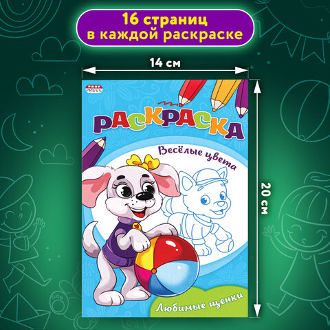 Книжка-Раскраска "ДЛЯ ДЕВОЧЕК И МАЛЬЧИКОВ", КОМПЛЕКТ 15 шт.,140х200 мм, 16 стр., ПП - фото 18