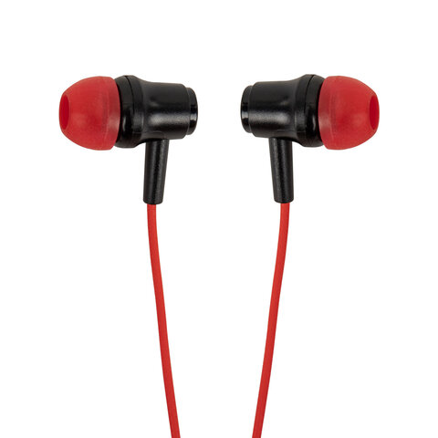 Наушники проводные внутриканальные с микрофоном SONNEN EP-H47RB, 1,1 м, красные/черные, 514129 - фото 7