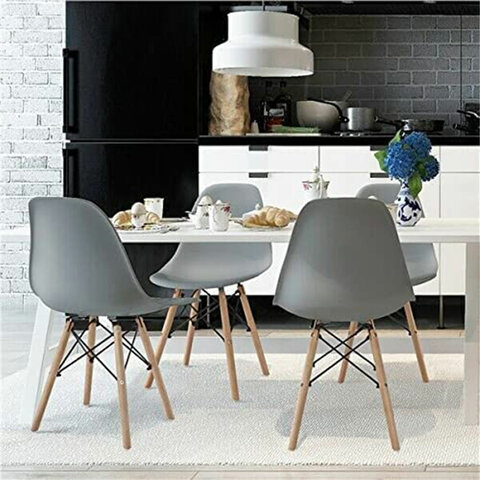 Стулья BRABIX "Eames CF-010", КОМПЛЕКТ 4 шт., пластик серый, опоры дерево/металл, 532632, 2033A - фото 12
