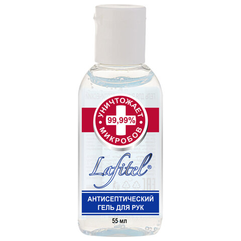 Антисептик-гель для рук (спирт 68%) 55 мл, LAFITEL (Лафитель), алоэ, честный знак - фото 1