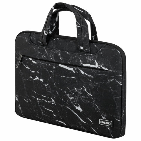 Сумка портфель HEIKKI STYLE (ХЕЙКИ) с отделением для ноутбука 13-14", 3 кармана, черная, 26х36х3 см, 272606 - фото 1