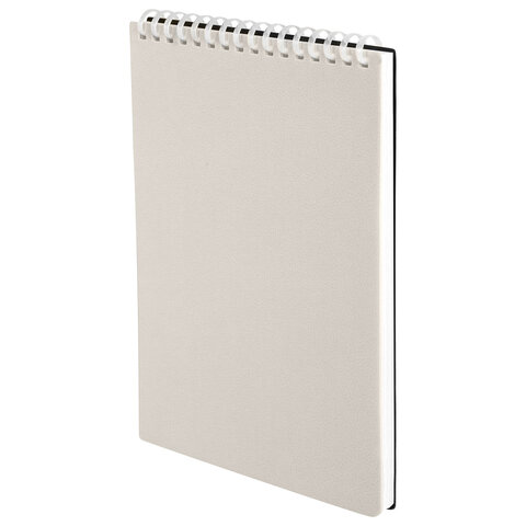 Блокнот А5, 80 л., силиконовый гребень, обложка пластик, клетка, BRAUBERG, бежевый, 117559 - фото 5