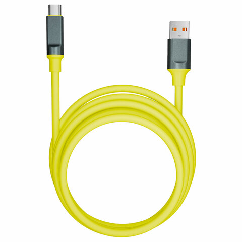 Кабель BOLD USB – Type-C, 1 м, 3 А, SMARTBUY, для быстрой зарядки и передачи данных, толстый, желтый, 18133, 3112BOLD-YELLOW - фото 1