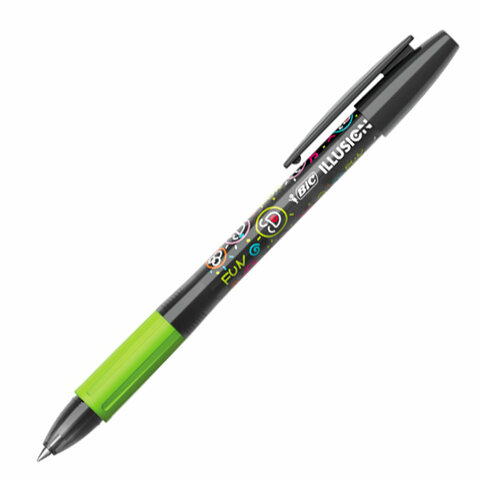 Ручка стираемая гелевая с грипом BIC "Gelocity Illusion", ЧЕРНАЯ, корпус черный, линия 0,3 мм, 516523 - фото 3