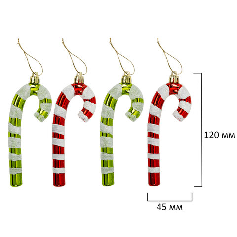 Шары новогодние ёлочные "Red&Lime", НАБОР 67 предметов, красный/зелёный, пластик, ЗОЛОТАЯ СКАЗКА, 592184 - фото 7