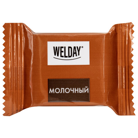 Шоколад порционный WELDAY (ВЭЛДЭЙ), ассорти 6 вкусов, 810 г (54 плитки по 15 г), пакет, 622409 - фото 5