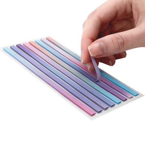 Закладки клейкие, выделители текста, BRAUBERG ULTRA PASTEL COLOR, 135х5 мм, 160 штук (8 цветов х 20 листов), 116686 - фото 3