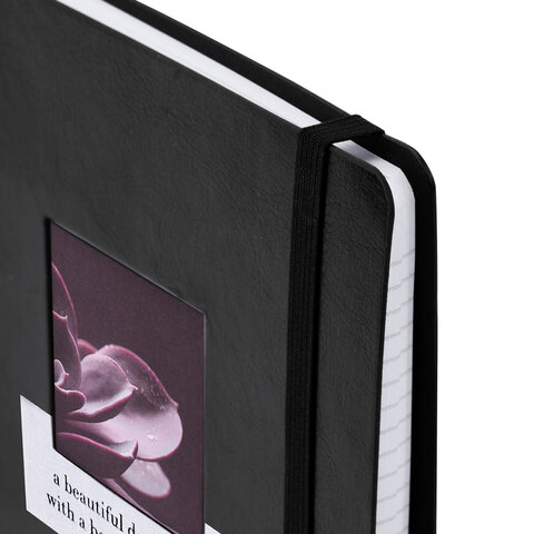 Тетрадь на кольцах А5, 160х212 мм, 120 л., под кожу, вырубка, резинка, стикеры, BRAUBERG, "Природа", 405230 - фото 3