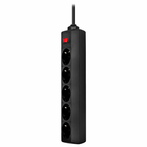 Сетевой фильтр DEFENDER ES, 5 розеток, 1,8 м, черный, 99484 - фото 2