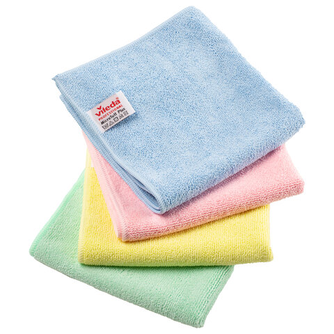 Салфетки VILEDA PROFESSIONAL "МикроТафф Плюс" КОМПЛЕКТ 5 шт., микрофибра, желтый, 38х38 см, 174205 - фото 8