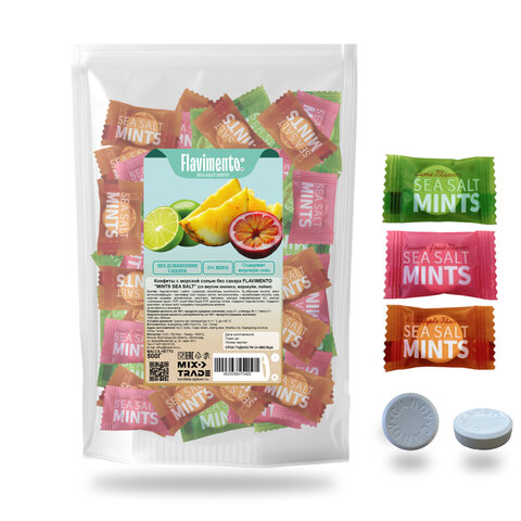 Конфеты с морской солью FLAVIMENTO "Mints sea salt", ассорти вкусов, БЕЗ САХАРА, 500 г, УТ-00002826 - фото 1