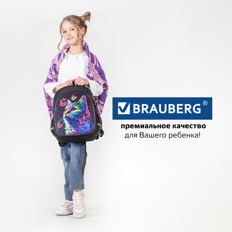 Рюкзак BRAUBERG OPTIMA, 2 отделения, с брелоком, "Butterfly catcher", СВЕТЯЩИЙСЯ, 36х27х18 см, 272097 - фото 19