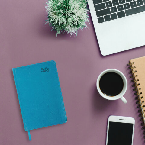 Ежедневник датированный 2026, А5, 138x213 мм, BRAUBERG "Rainbow", под кожу, бирюзовый, 117076 - фото 5