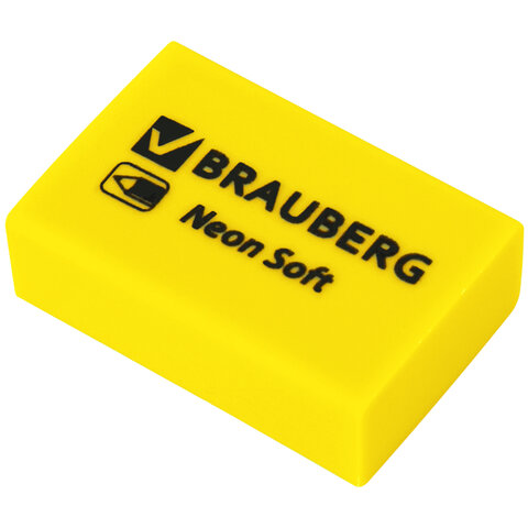 Ластики BRAUBERG NEON SOFT НАБОР 12 штук, размер ластика 31х20х10 мм, экологичный ПВХ, 271339 - фото 3