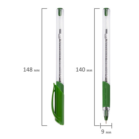 Ручка шариковая масляная BRAUBERG "Extra Glide GT", ЗЕЛЕНАЯ, трехгранная, узел 0,7 мм, линия письма 0,35 мм, 142921 - фото 7