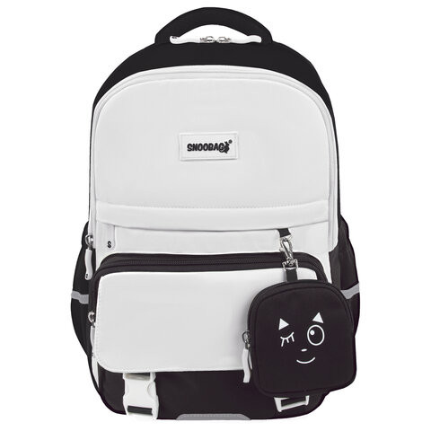 Рюкзак SNOOBAG (СНУБЭГ) PROACTIVE с кошельком, 2 отделения, "Позитив", черно-белый, 40х29х17 см, 274447 - фото 2