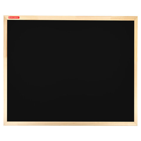 Доска для мела магнитная 50х70 см, черная, деревянная рамка, BRAUBERG "Wood", 238803 - фото 1
