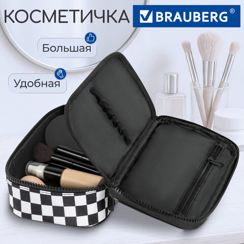 Пенал-органайзер BRAUBERG, 1 отделение, полиэстер, 22x11,5x6 см, "Black and White", 271572 - фото 8
