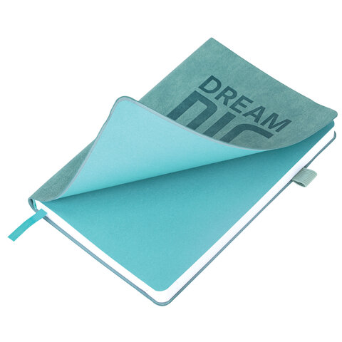 Ежедневник недатированный А5 138х213 мм BRAUBERG "BeStyle", под кожу, резинка, держатель, 160 л., сине-зеленый, 116218 - фото 3