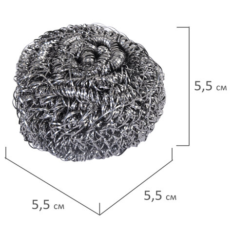 Губки (мочалки) металлические спиральные 3х15 г, КОМПЛЕКТ 3 шт., для посуды, гриля, плиты, LAIMA (ЛАЙМА), 700060 - фото 4